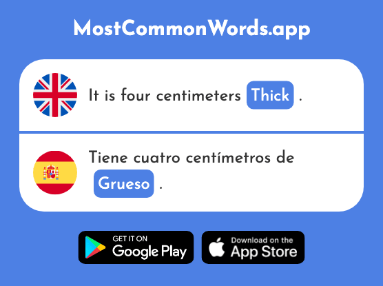 Thick - Grueso (The 2068th Most Common Spanish Word)