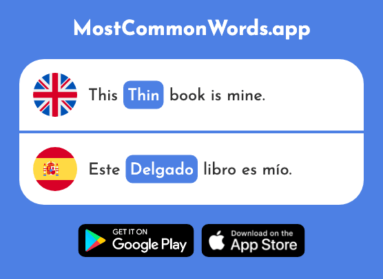 Thin, skinny - Delgado (The 2241st Most Common Spanish Word)