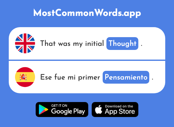 Thought, thinking - Pensamiento (The 724th Most Common Spanish Word)