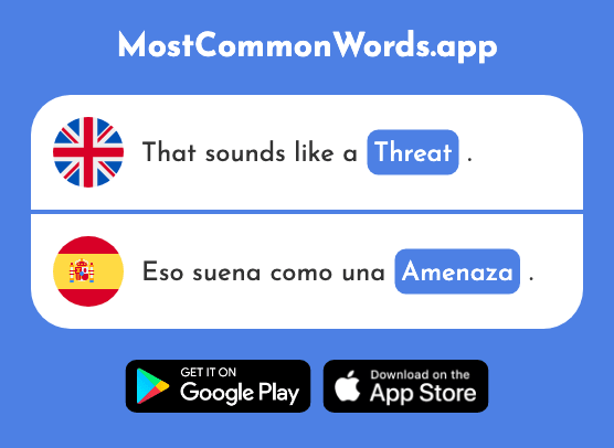 Threat - Amenaza (The 1896th Most Common Spanish Word)