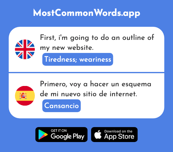 Tiredness, weariness - Cansancio (The 2771st Most Common Spanish Word)