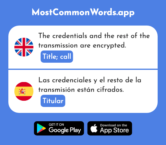 Title, call - Titular (The 2889th Most Common Spanish Word)