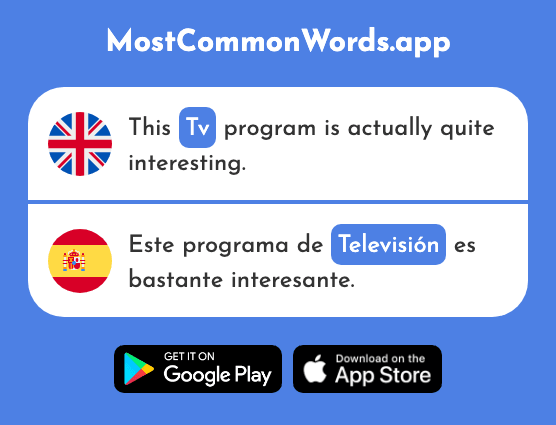 Tv, television - Televisión (The 825th Most Common Spanish Word)
