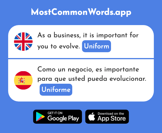 Uniform - Uniforme (The 2796th Most Common Spanish Word)