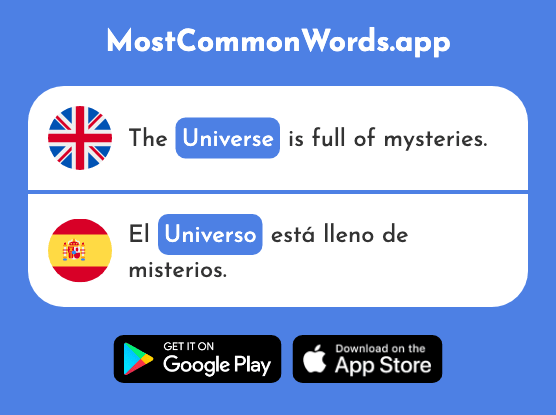 Universe - Universo (The 1603rd Most Common Spanish Word)