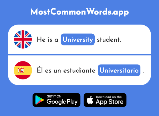 University - Universitario (The 1369th Most Common Spanish Word)