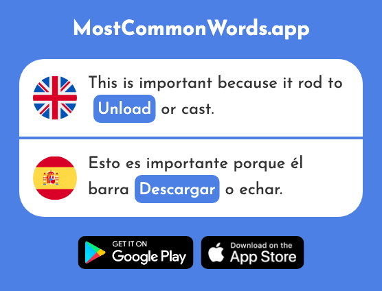 Unleash, unload - Descargar (The 2594th Most Common Spanish Word)