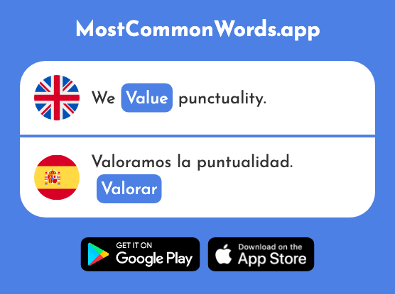 Value - Valorar (The 2216th Most Common Spanish Word)