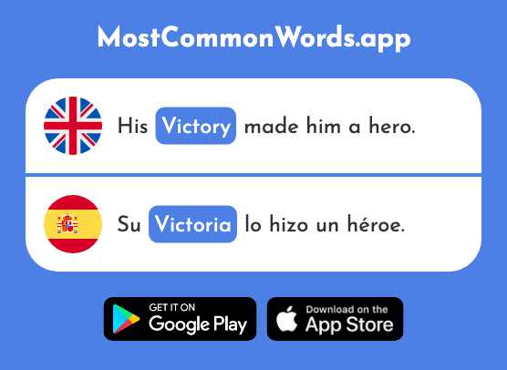 Victory, triumph - Victoria (The 1266th Most Common Spanish Word)