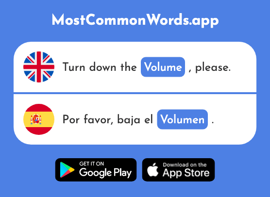 Volume - Volumen (The 1568th Most Common Spanish Word)