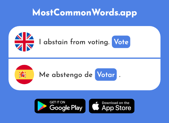 Vote - Votar (The 1828th Most Common Spanish Word)