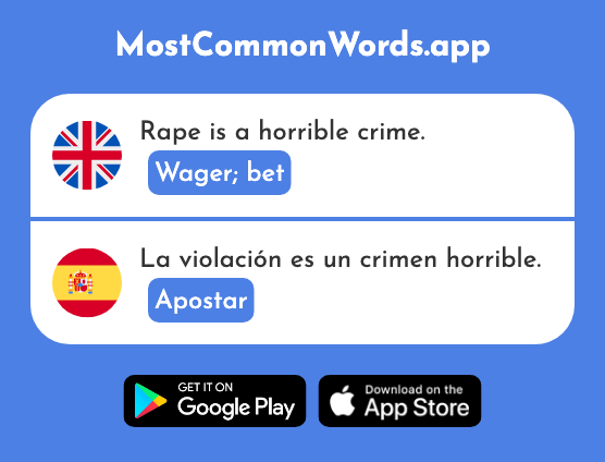 Wager, bet - Apostar (The 2868th Most Common Spanish Word)