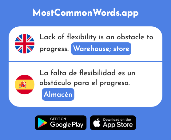 Warehouse, store - Almacén (The 2980th Most Common Spanish Word)