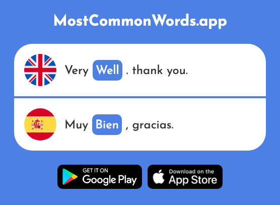 Well - Bien (The 78th Most Common Spanish Word)