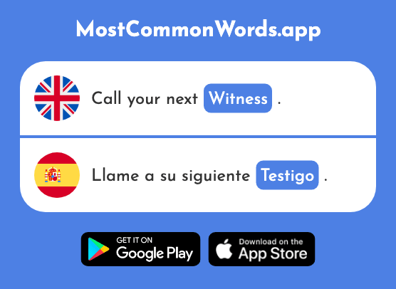 Witness - Testigo (The 1877th Most Common Spanish Word)