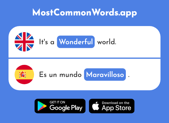 Wonderful, marvelous - Maravilloso (The 1526th Most Common Spanish Word)