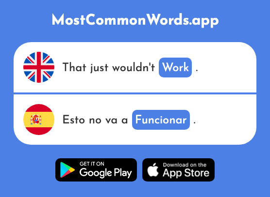 Work, function - Funcionar (The 777th Most Common Spanish Word)