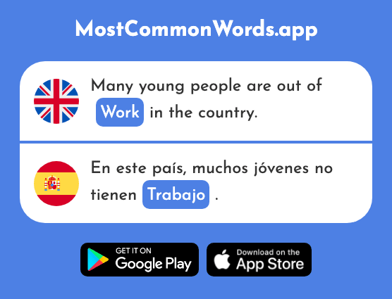 Work, job, effort - Trabajo (The 152nd Most Common Spanish Word)