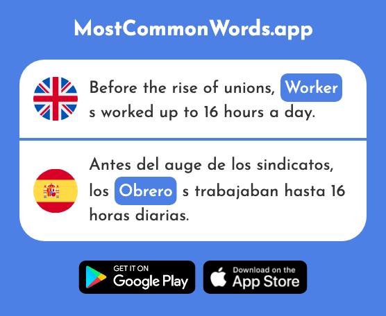 Worker, laborer - Obrero (The 1788th Most Common Spanish Word)