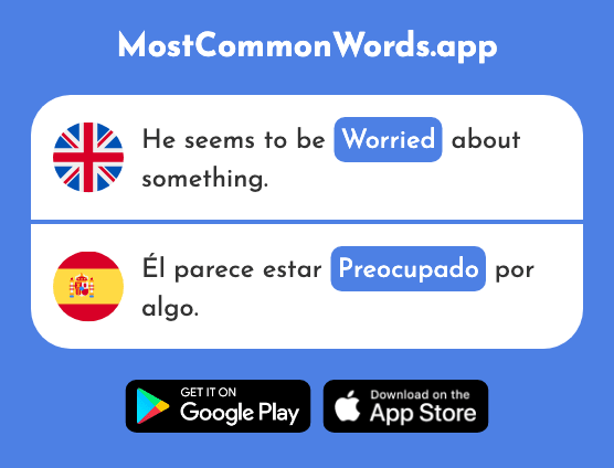 Worried, concerned - Preocupado (The 2445th Most Common Spanish Word)