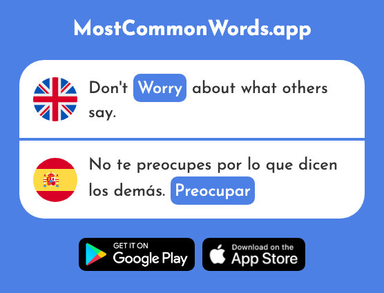 Worry - Preocupar (The 852nd Most Common Spanish Word)