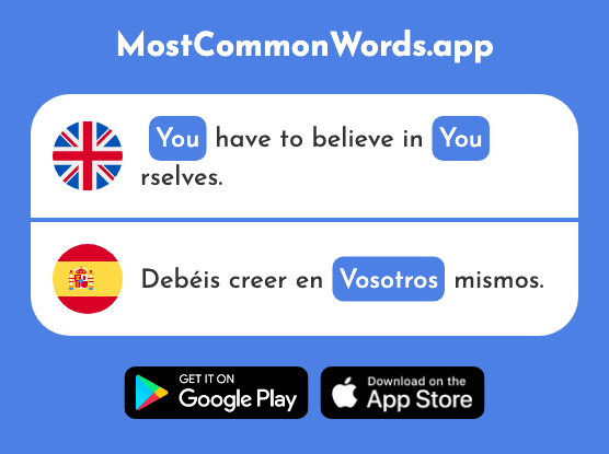 You - Vosotros (The 2202nd Most Common Spanish Word)
