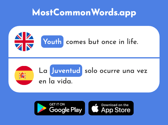 Youth - Juventud (The 1327th Most Common Spanish Word)