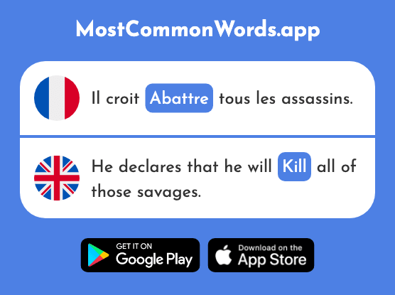 Abattre - Pull down, kill, beat (Le 2316 Mot Le Plus Commun En English)