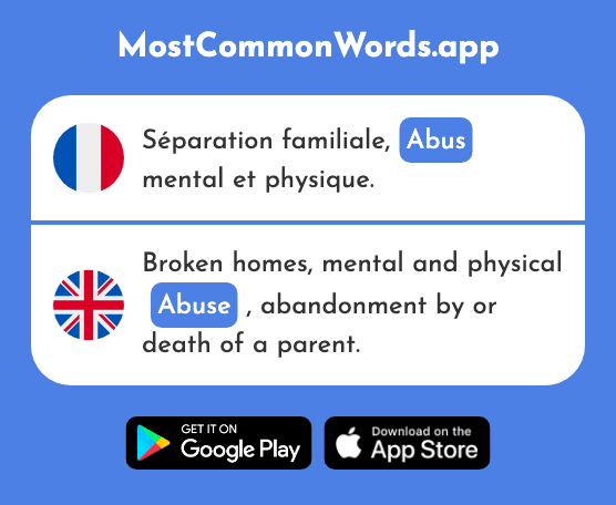 Abus - Abuse, misuse, breach (Le 2757 Mot Le Plus Commun En English)