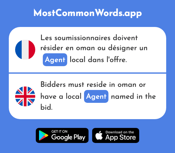 Agent - Agent (Le 885 Mot Le Plus Commun En English)