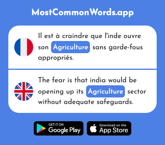 Agriculture - Agriculture (Le 2088 Mot Le Plus Commun En English)