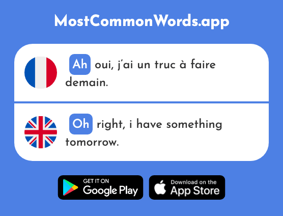 Ah - Ah, oh (Le 1405 Mot Le Plus Commun En English)