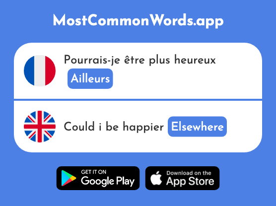 Ailleurs - Elsewhere, somewhere else (Le 360 Mot Le Plus Commun En English)
