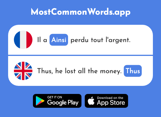 Ainsi - Thus (Le 98 Mot Le Plus Commun En English)