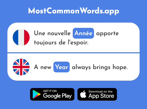 Année - Year (Le 102 Mot Le Plus Commun En English)