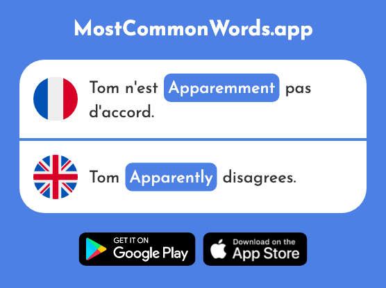 Apparemment - Apparently (Le 1734 Mot Le Plus Commun En English)