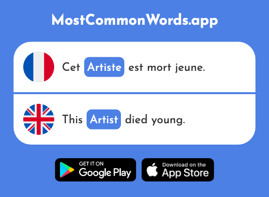 Artiste - Artist (Le 1797 Mot Le Plus Commun En English)