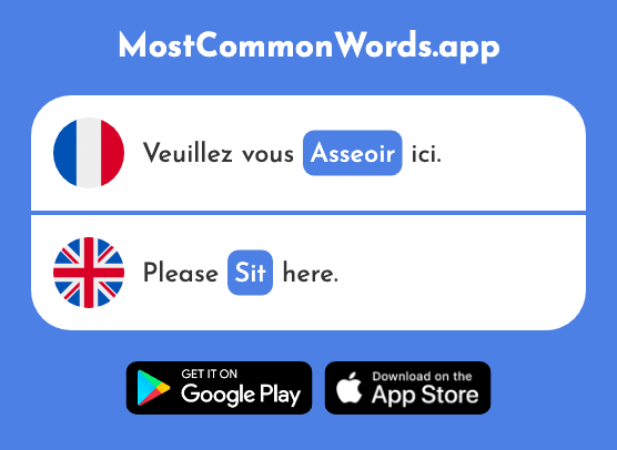 Asseoir - Sit (Le 1360 Mot Le Plus Commun En English)
