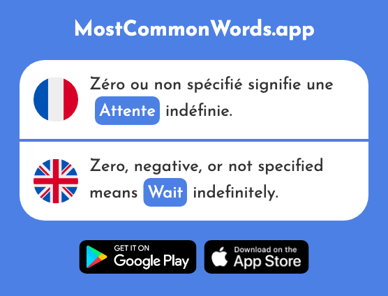 Attente - Wait (Le 936 Mot Le Plus Commun En English)