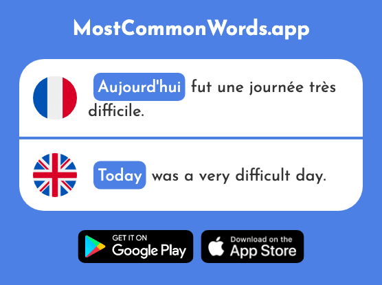 Aujourd'hui - Today (Le 233 Mot Le Plus Commun En English)