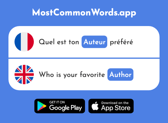 Auteur - Author (Le 762 Mot Le Plus Commun En English)