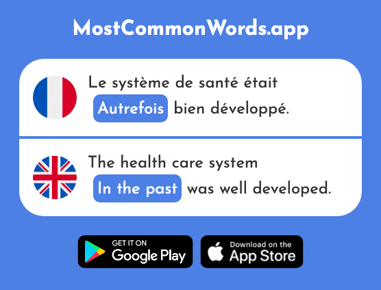 Autrefois - In the past (Le 2384 Mot Le Plus Commun En English)
