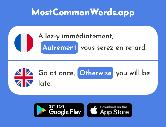 Autrement - Differently, something else, otherwise (Le 1023 Mot Le Plus Commun En English)