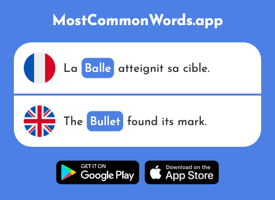 Balle - Ball, bullet (Le 2311 Mot Le Plus Commun En English)