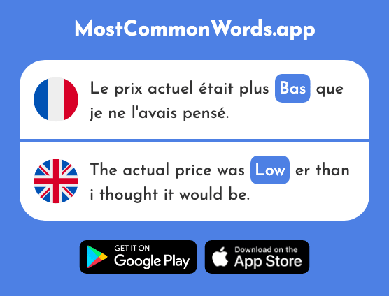 Bas - Low, stockings (Le 468 Mot Le Plus Commun En English)