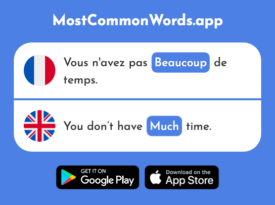 Beaucoup - Much, a lot of, many (Le 150 Mot Le Plus Commun En English)