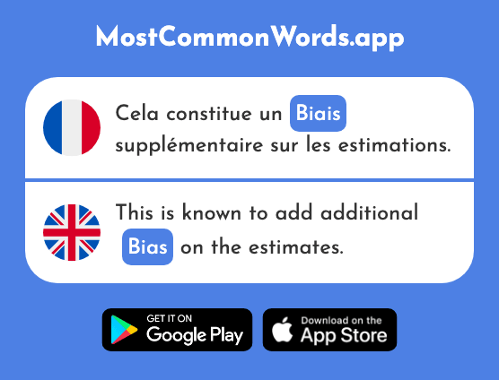 Biais - Way, device, bias (Le 2439 Mot Le Plus Commun En English)