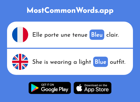 Bleu - Blue (Le 1216 Mot Le Plus Commun En English)