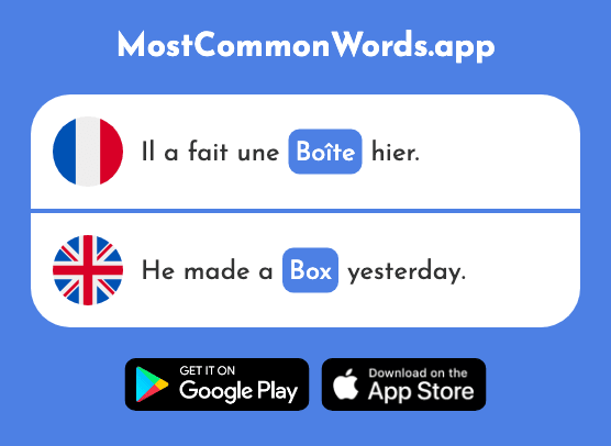 Boîte - Box (Le 1771 Mot Le Plus Commun En English)