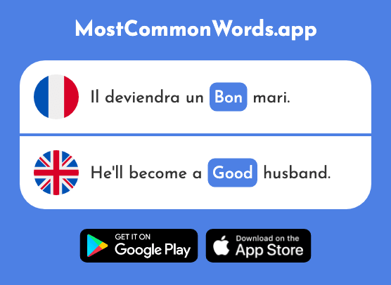 Bon - Good (Le 94 Mot Le Plus Commun En English)
